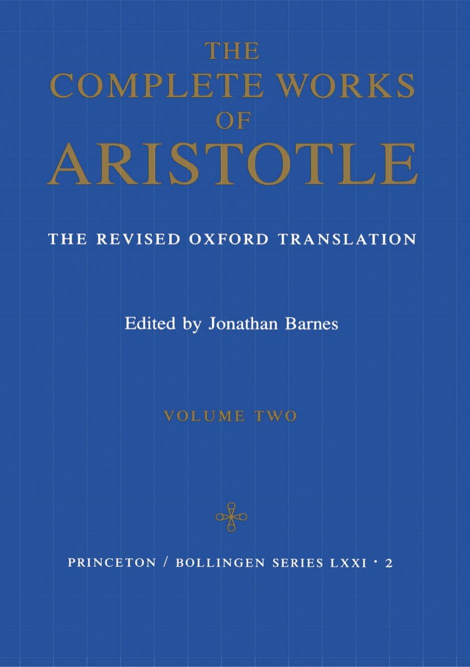 Complete Works of Aristotle, Volume 2