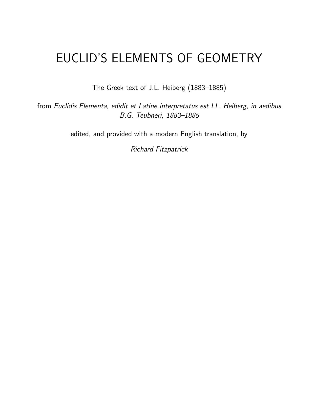 Euclid's Elements of Geometry