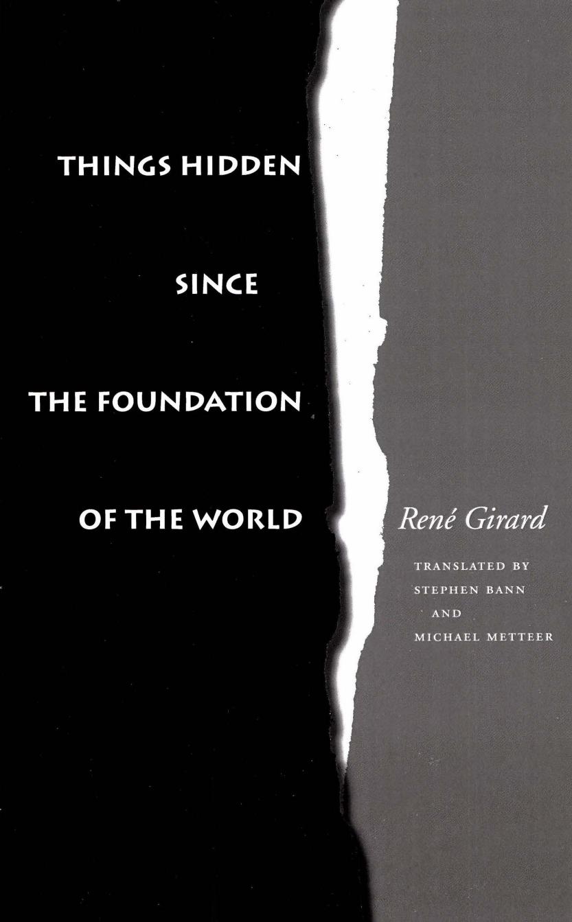 René Girard Jean-Michel Oughourlian Guy Lefort