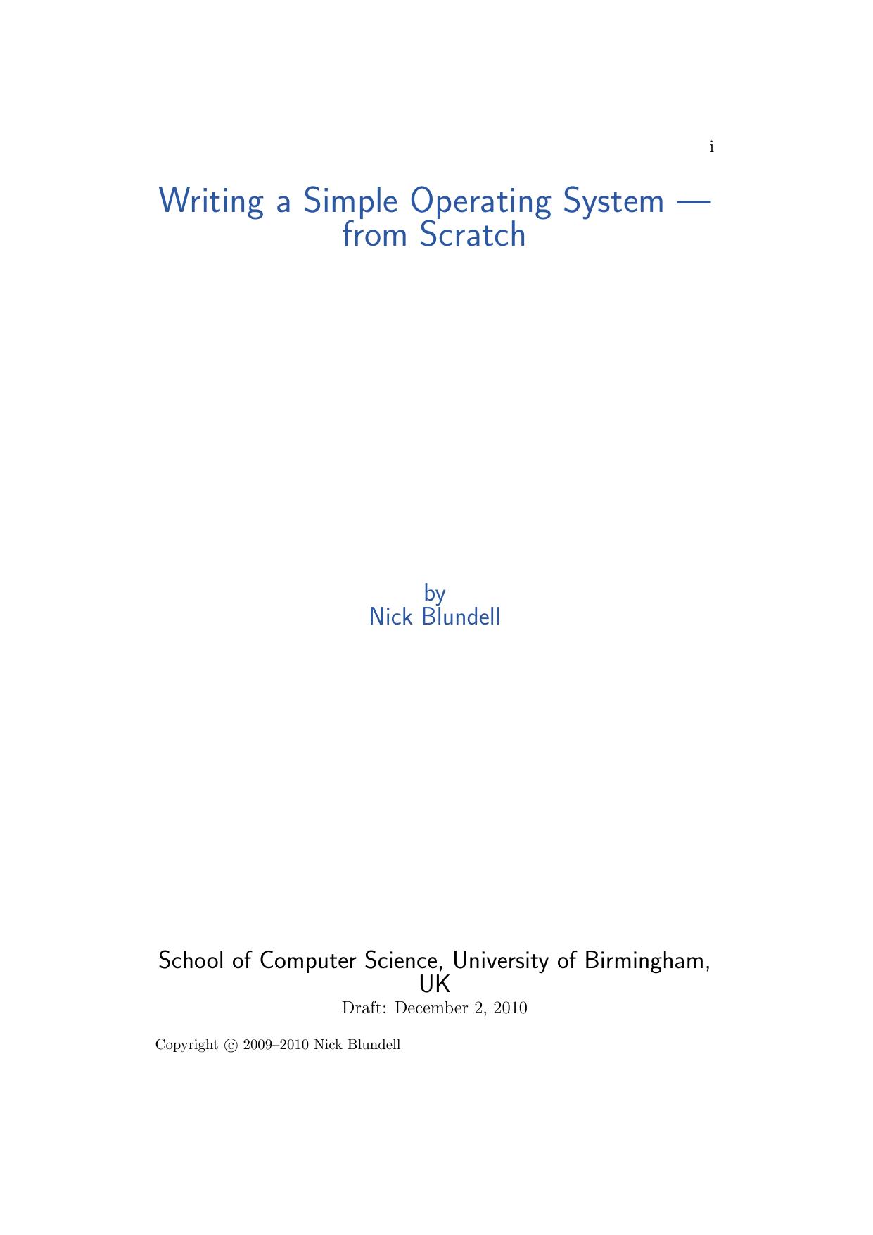 Writing a Simple Operating System from Scratch