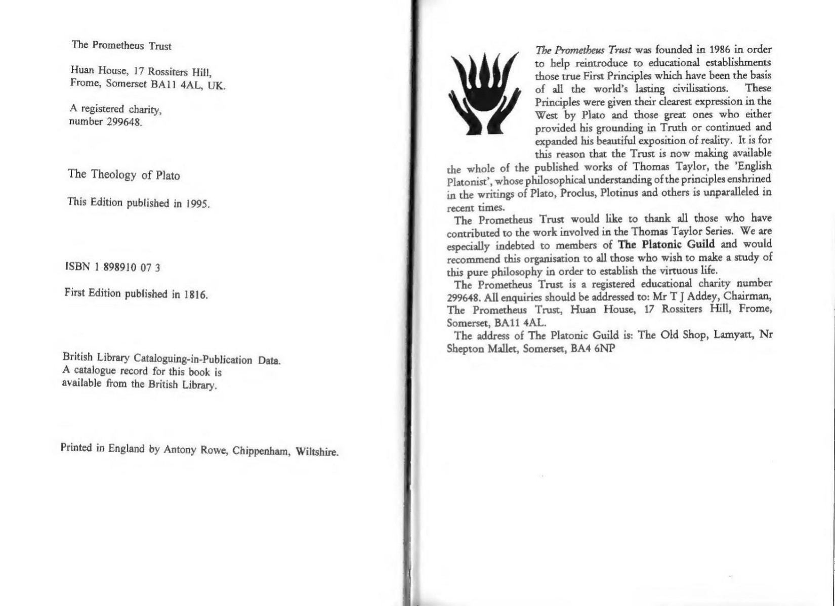 The Theology Of Plato